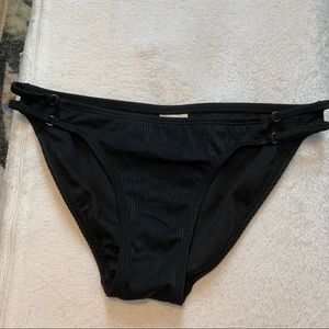 Ribbed Target Black Bikini Bottoms